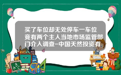 买了车位却无处停车一车位竟有两个主人当地市场监管部门介入调查-中国天然投资有限公司