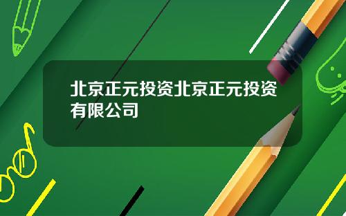 北京正元投资北京正元投资有限公司