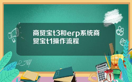 商贸宝t3和erp系统商贸宝t1操作流程