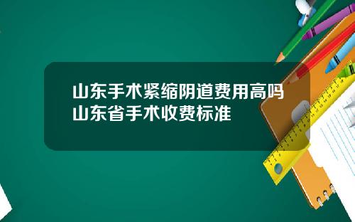 山东手术紧缩阴道费用高吗山东省手术收费标准