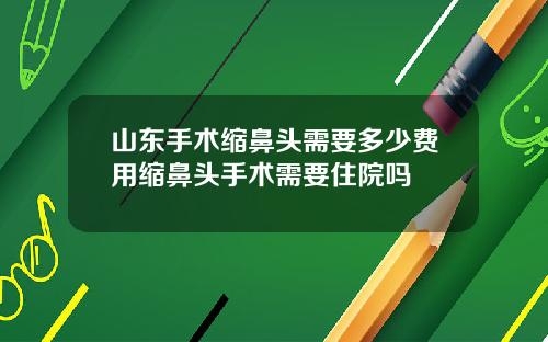 山东手术缩鼻头需要多少费用缩鼻头手术需要住院吗