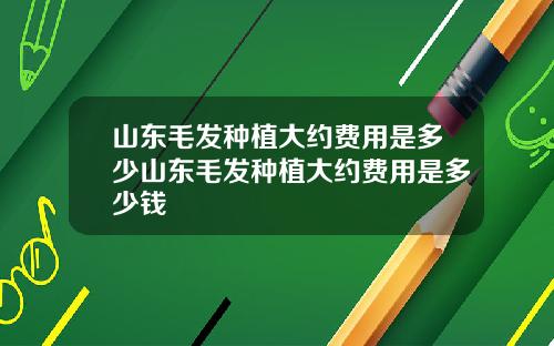 山东毛发种植大约费用是多少山东毛发种植大约费用是多少钱
