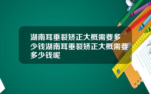 湖南耳垂裂矫正大概需要多少钱湖南耳垂裂矫正大概需要多少钱呢