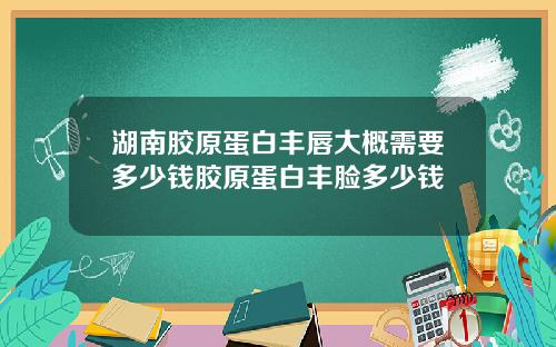湖南胶原蛋白丰唇大概需要多少钱胶原蛋白丰脸多少钱