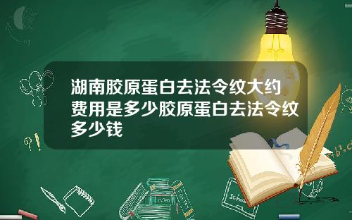 湖南胶原蛋白去法令纹大约费用是多少胶原蛋白去法令纹多少钱