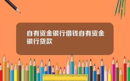 自有资金银行借钱自有资金银行贷款