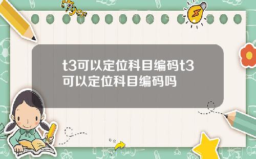 t3可以定位科目编码t3可以定位科目编码吗