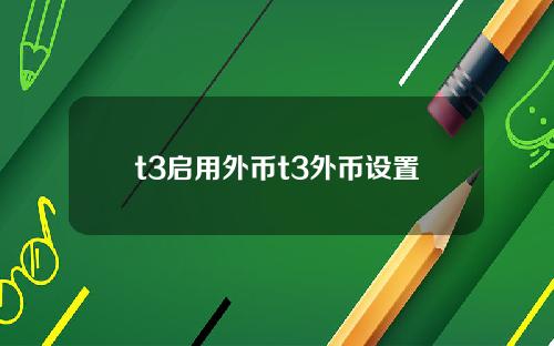 t3启用外币t3外币设置