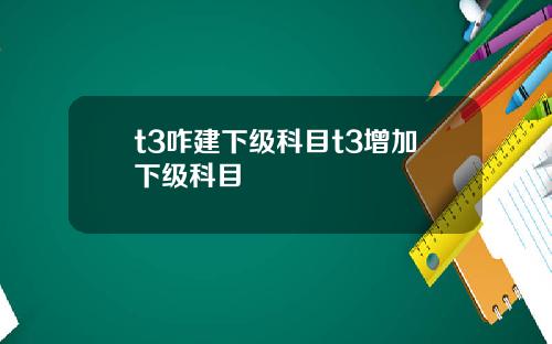 t3咋建下级科目t3增加下级科目