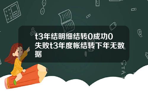 t3年结明细结转0成功0失败t3年度帐结转下年无数据