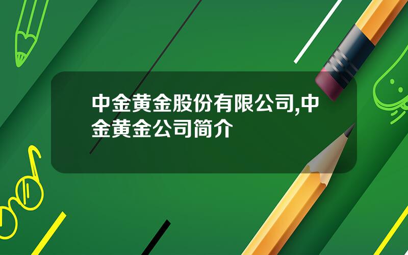 中金黄金股份有限公司,中金黄金公司简介