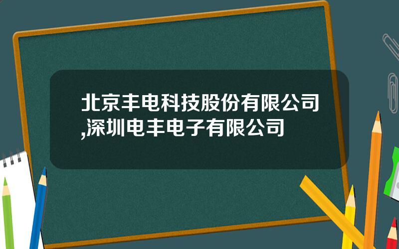 北京丰电科技股份有限公司,深圳电丰电子有限公司