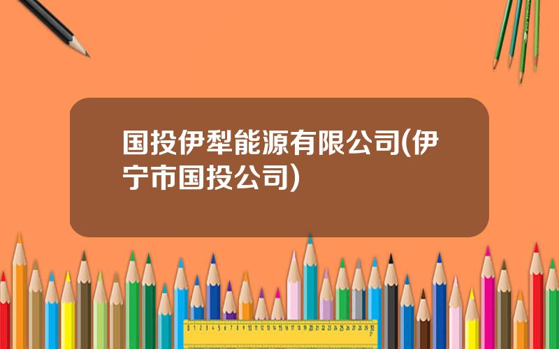 国投伊犁能源有限公司(伊宁市国投公司)