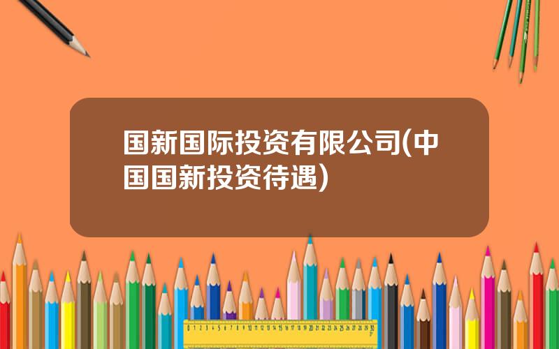 国新国际投资有限公司(中国国新投资待遇)