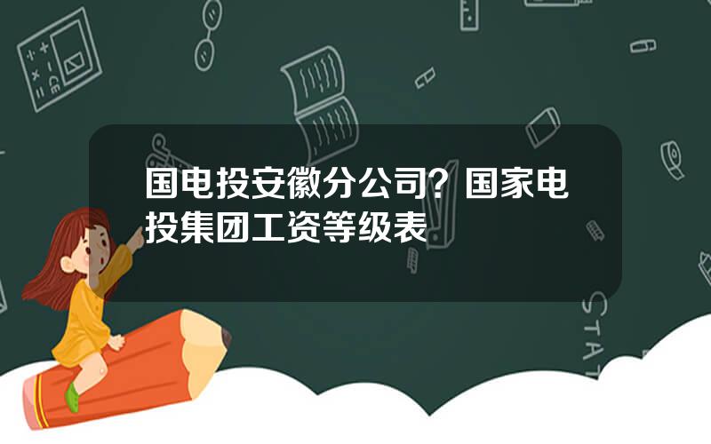 国电投安徽分公司？国家电投集团工资等级表