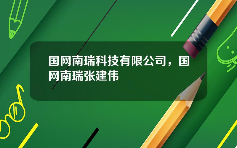 国网南瑞科技有限公司，国网南瑞张建伟