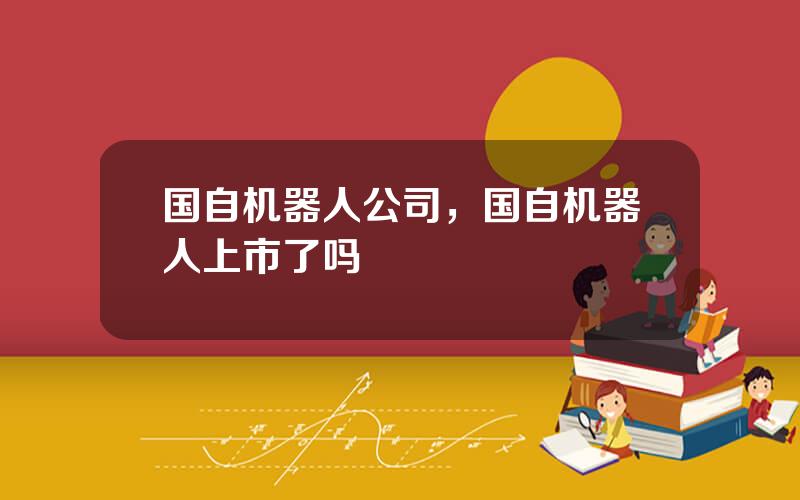 国自机器人公司，国自机器人上市了吗