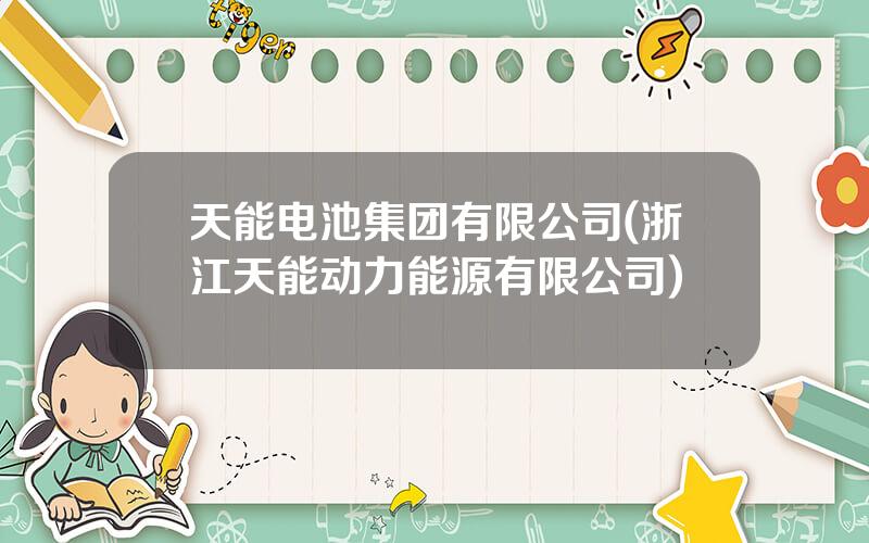 天能电池集团有限公司(浙江天能动力能源有限公司)