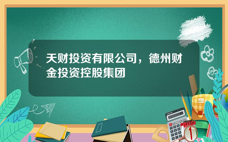 天财投资有限公司，德州财金投资控股集团