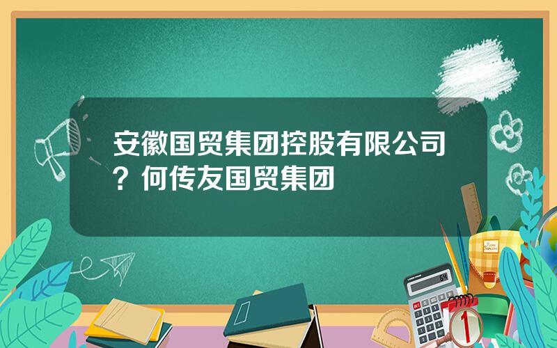 安徽国贸集团控股有限公司？何传友国贸集团