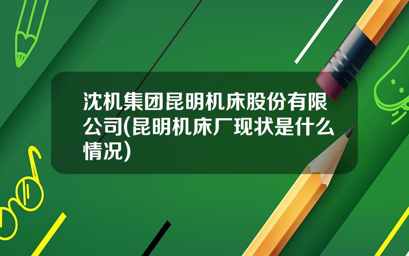 沈机集团昆明机床股份有限公司(昆明机床厂现状是什么情况)