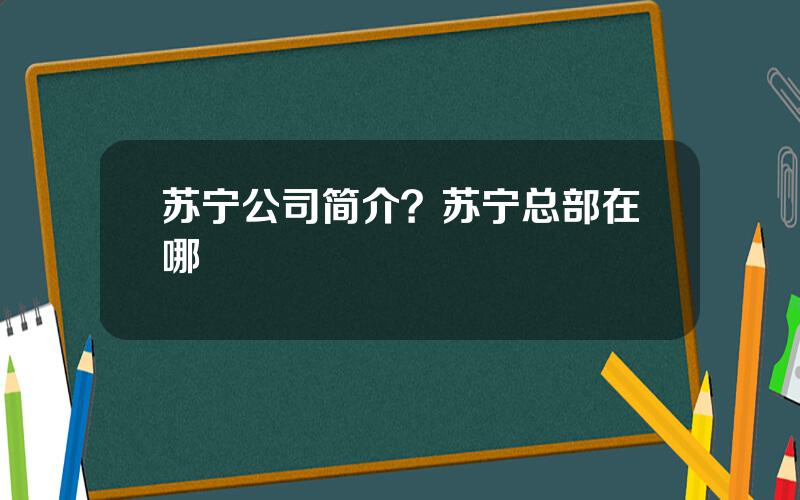 苏宁公司简介？苏宁总部在哪