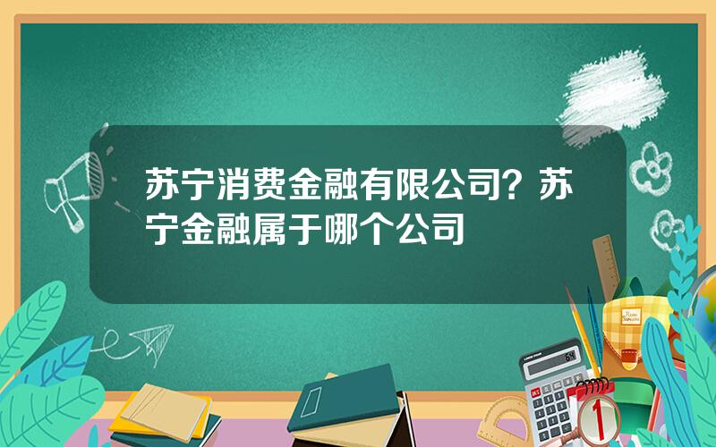 苏宁消费金融有限公司？苏宁金融属于哪个公司